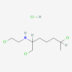 molecular formula C9H19Cl4N B13965510 1,6-Dicloro-N-(2-chloroethyl)-2-heptanamine hydrochloride CAS No. 64398-28-3