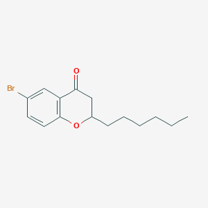 molecular formula C15H19BrO2 B13965512 6-Bromo-2-hexylchroman-4-one 