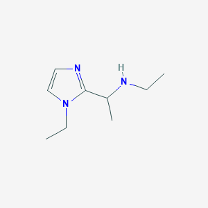 molecular formula C9H17N3 B13965588 N-ethyl-1-(1-ethyl-1H-imidazol-2-yl)ethanamine 