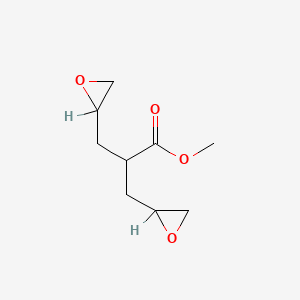 molecular formula C9H14O4 B13965620 4,5-Epoxy-2-(2,3-epoxypropyl)valeric acid, methyl ester CAS No. 63041-05-4