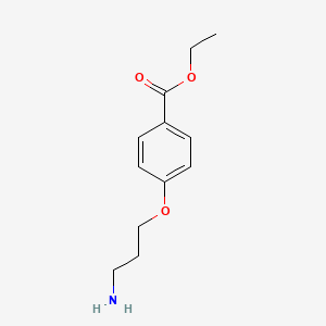 molecular formula C12H17NO3 B1396563 苯甲酸，4-(3-氨基丙氧基)-，乙酯 CAS No. 100840-94-6
