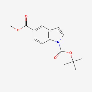 molecular formula C15H17NO4 B1396566 1-叔丁基 5-甲基 1H-吲哚-1,5-二羧酸酯 CAS No. 272438-11-6