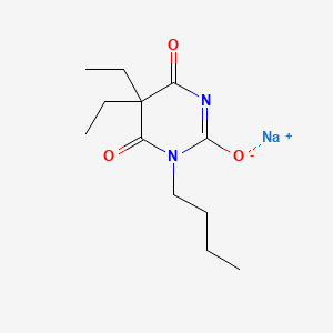 molecular formula C12H19N2NaO3 B13965672 Barbituric acid, 1-butyl-5,5-diethyl-, sodium salt CAS No. 64058-19-1