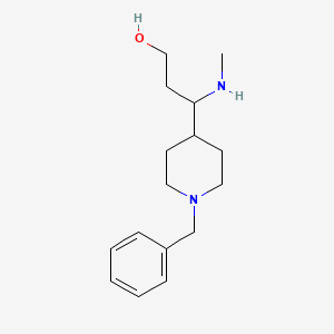 molecular formula C16H26N2O B13965718 3-(1-Benzylpiperidin-4-yl)-3-(methylamino)propan-1-ol 