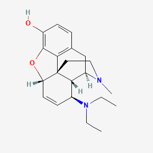 molecular formula C21H28N2O2 B13965725 Morphinan-3-ol, 6,7-didehydro-8-beta-diethylamino-4,5-alpha-epoxy-17-methyl- CAS No. 63732-55-8