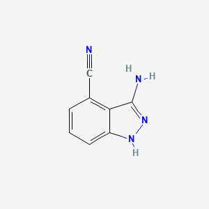 molecular formula C8H6N4 B1396596 3-氨基-1H-吲唑-4-碳腈 CAS No. 1240518-54-0