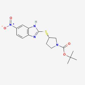 (S)-3-(5-Nitro-1H-benzoimidazol-2-ylsulfanyl)pyrrolidine-1-carboxylic acid tert-butyl ester