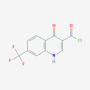 molecular formula C11H5ClF3NO2 B1396606 4-Hydroxy-7-(trifluoromethyl)quinoline-3-carbonyl chloride CAS No. 59197-90-9