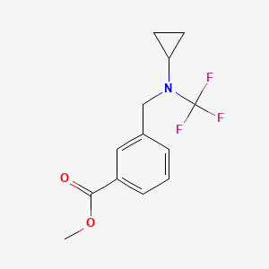 molecular formula C13H14F3NO2 B13966210 Methyl 3-((cyclopropyl(trifluoromethyl)amino)methyl)benzoate 