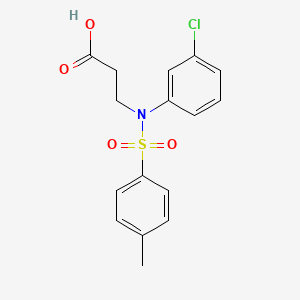 molecular formula C16H16ClNO4S B13966212 N-(3-Chlorophenyl)-N-(4-methylbenzene-1-sulfonyl)-beta-alanine CAS No. 66737-56-2