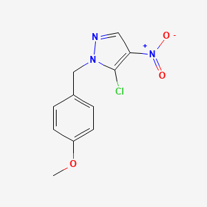 molecular formula C11H10ClN3O3 B13966222 5-chloro-1-(4-methoxybenzyl)-4-nitro-1H-pyrazole 