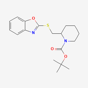 molecular formula C18H24N2O3S B13966282 2-(Benzooxazol-2-ylsulfanylmethyl)-piperidine-1-carboxylic acid tert-butyl ester 