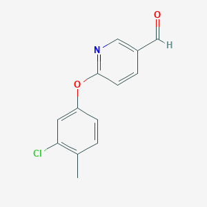 molecular formula C13H10ClNO2 B13966288 6-(3-Chloro-4-methylphenoxy)nicotinaldehyde 