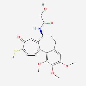 molecular formula C22H25NO6S B13966290 Acetamide, 2-hydroxy-N-(5,6,7,9-tetrahydro-1,2,3-trimethoxy-10-(methylthio)-9-oxobenzo(a)heptalen-7-yl)-, (S)- CAS No. 55340-60-8