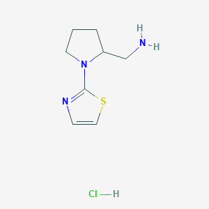 molecular formula C8H14ClN3S B13966382 (1-(Thiazol-2-yl)pyrrolidin-2-yl)methanamine hydrochloride 