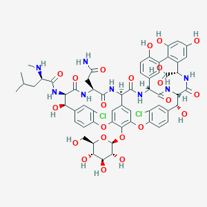 molecular formula C₆₁H₆₃Cl₂F₃N₈O₂₄ xH₂O B139664 去钒古霉素 CAS No. 101485-50-1