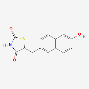 molecular formula C14H11NO3S B13966405 2,4-Thiazolidinedione, 5-[(6-hydroxy-2-naphthalenyl)methyl]- CAS No. 161600-03-9