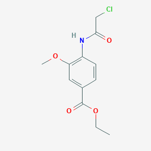 molecular formula C12H14ClNO4 B13966459 Benzoic acid, 4-[(2-chloroacetyl)amino]-3-methoxy-, ethyl ester 