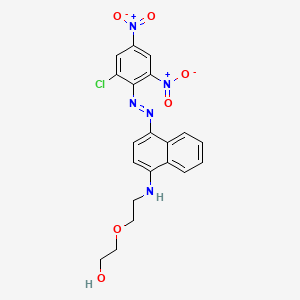 molecular formula C20H18ClN5O6 B13966469 Ethanol, 2-(2-((4-((2-chloro-4,6-dinitrophenyl)azo)-1-naphthalenyl)amino)ethoxy)- CAS No. 57119-91-2