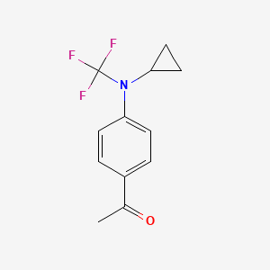 molecular formula C12H12F3NO B13966508 1-(4-(Cyclopropyl(trifluoromethyl)amino)phenyl)ethanone 