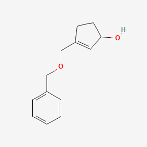 molecular formula C13H16O2 B13966521 2-Cyclopenten-1-ol, 3-[(phenylmethoxy)methyl]- CAS No. 162052-10-0