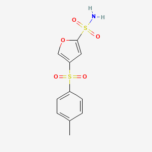 molecular formula C11H11NO5S2 B13966549 4-(4-Methylphenyl)sulfonylfuran-2-sulfonamide CAS No. 128348-34-5