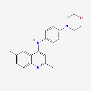 molecular formula C22H25N3O B13966557 2,6,8-trimethyl-N-[4-(morpholin-4-yl)phenyl]quinolin-4-amine 