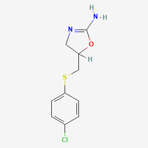 molecular formula C10H11ClN2OS B13966564 2-Amino-5-((p-chlorophenyl)thiomethyl)-2-oxazoline CAS No. 50510-11-7