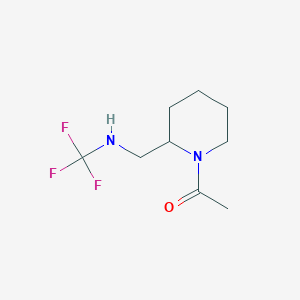 molecular formula C9H15F3N2O B13966632 1-(2-(((Trifluoromethyl)amino)methyl)piperidin-1-yl)ethanone 