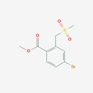 molecular formula C10H11BrO4S B13966676 Methyl 4-bromo-2-((methylsulfonyl)methyl)benzoate 