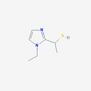 molecular formula C7H12N2S B13966682 1-(1-ethyl-1H-imidazol-2-yl)ethanethiol 