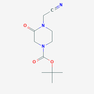 molecular formula C11H17N3O3 B1396669 叔丁基4-(氰基甲基)-3-氧代哌嗪-1-羧酸酯 CAS No. 234108-59-9