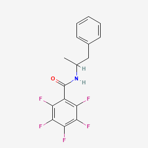 molecular formula C16H12F5NO B13966702 2,3,4,5,6-pentafluoro-N-(1-phenylpropan-2-yl)benzamide CAS No. 38771-48-1