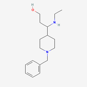 molecular formula C17H28N2O B13966722 3-(1-Benzylpiperidin-4-yl)-3-(ethylamino)propan-1-ol 