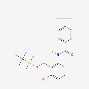 molecular formula C24H34BrNO2Si B13966730 N-(3-bromo-2-(((tert-butyldimethylsilyl)oxy)methyl)phenyl)-4-(tert-butyl)benzamide 