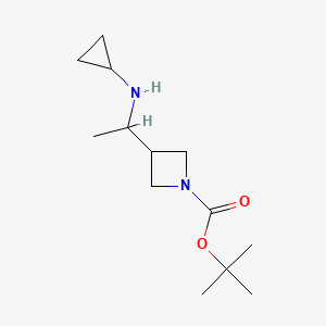 molecular formula C13H24N2O2 B13966813 tert-Butyl 3-(1-(cyclopropylamino)ethyl)azetidine-1-carboxylate 