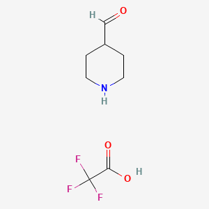 molecular formula C8H12F3NO3 B13966822 Piperidine-4-carbaldehyde 2,2,2-trifluoroacetate 