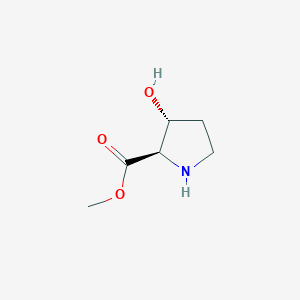 molecular formula C6H11NO3 B1396689 (2R,3R)-methyl 3-hydroxypyrrolidine-2-carboxylate CAS No. 1638743-90-4