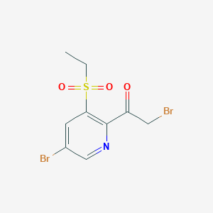 2-Bromo-1-[5-bromo-3-(ethylsulfonyl)-2-pyridinyl]ethanone