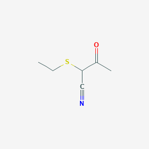 molecular formula C6H9NOS B13966952 2-Ethylsulfanyl-3-oxobutanenitrile CAS No. 70360-76-8