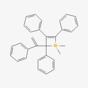 molecular formula C31H28Si B13967199 1,1-Dimethyl-2,3,4-triphenyl-4-(1-phenylethenyl)-silacyclobut-2-ene 