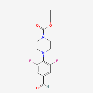 molecular formula C16H20F2N2O3 B13967240 Tert-butyl 4-(2,6-difluoro-4-formylphenyl)piperazine-1-carboxylate 