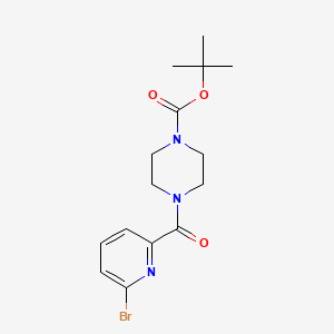molecular formula C15H20BrN3O3 B1396732 4-(6-Bromopyridine-2-carbonyl)-piperazine-1-carboxylic acid tert-butyl ester CAS No. 1049022-93-6