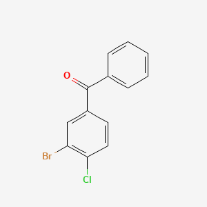 molecular formula C13H8BrClO B13967466 Methanone, (3-bromo-4-chlorophenyl)phenyl- CAS No. 782-03-6