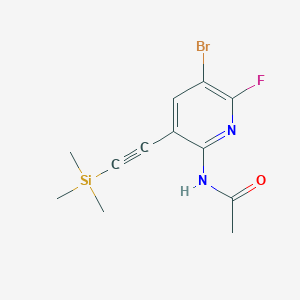 N-(5-Bromo-6-fluoro-3-((trimethylsilyl)ethynyl)pyridin-2-YL)acetamide