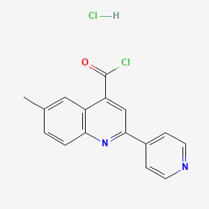 molecular formula C16H12Cl2N2O B1396756 6-Methyl-2-(pyridin-4-yl)quinoline-4-carbonyl chloride hydrochloride CAS No. 1332531-38-0