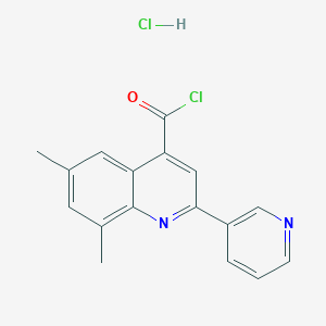 molecular formula C17H14Cl2N2O B1396757 6,8-Dimethyl-2-(pyridin-3-yl)quinoline-4-carbonyl chloride hydrochloride CAS No. 1332530-71-8