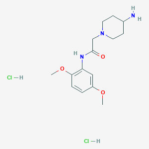 molecular formula C15H25Cl2N3O3 B1396762 2-(4-氨基哌啶-1-基)-N-(2,5-二甲氧基苯基)乙酰胺二盐酸盐 CAS No. 1332531-45-9