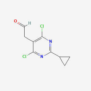 B1396765 2-(4,6-Dichloro-2-cyclopropylpyrimidin-5-yl)acetaldehyde CAS No. 1311275-29-2