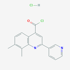 molecular formula C17H14Cl2N2O B1396772 7,8-二甲基-2-(吡啶-3-基)喹啉-4-甲酰氯盐酸盐 CAS No. 1332528-39-8